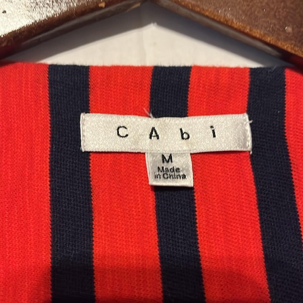CAbi-M-Red & Blue Nautical Striped-preppy, nautical, long sleeve, cotton, Blazer - Picture 10 of 16